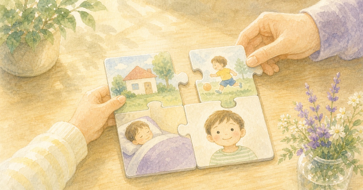 アセスメントとは？のイメージ（やさしい水彩イラスト）